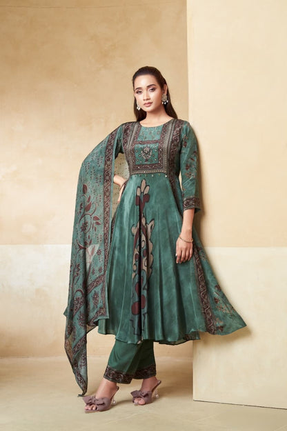 Women’s Printed Anarkali Kurta Set with Dupatta