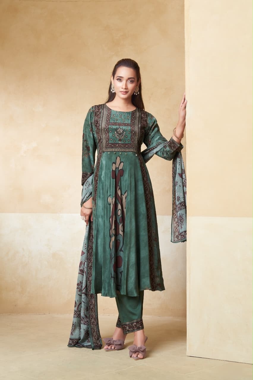 Women’s Printed Anarkali Kurta Set with Dupatta